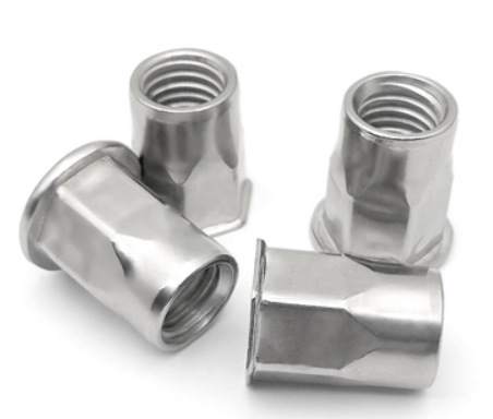 Paidu 304 stainless steel inner and outer hexagonal rivet nut flat head small countersunk head half hexagonal pull cap rivet nut rivet nut