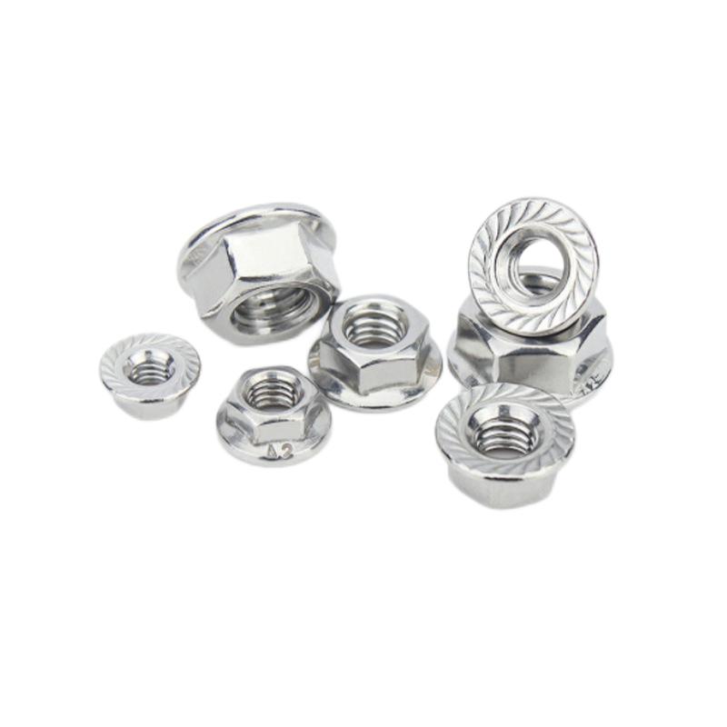 Paidu flange nut metal flange lock nut self-locking nut flange lock nut 304 stainless steel