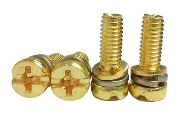 Paidu brass combination screw electrical screw cross cylindrical head combination copper combination screw