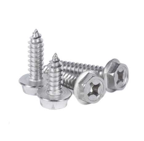 Paidu hexagonal flange self-tapping screw cross groove recess hexagonal self-tapping screw with pad self-tapping wood screw 304 stainless steel