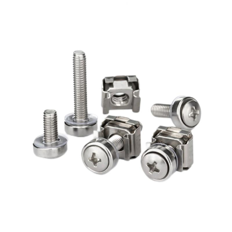 Paidu crown screw cabinet three combination screw buckle screw nut combination 304 stainless steel factory direct sales