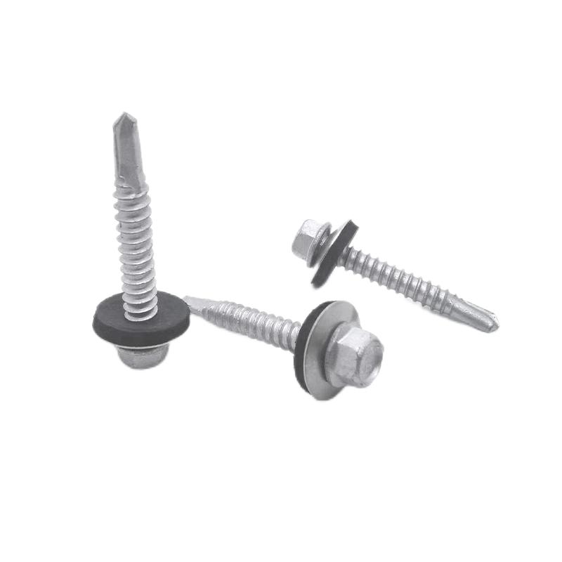 Paidu 304+435 hexagon washer composite drill tail with EPDM pad factory direct sales