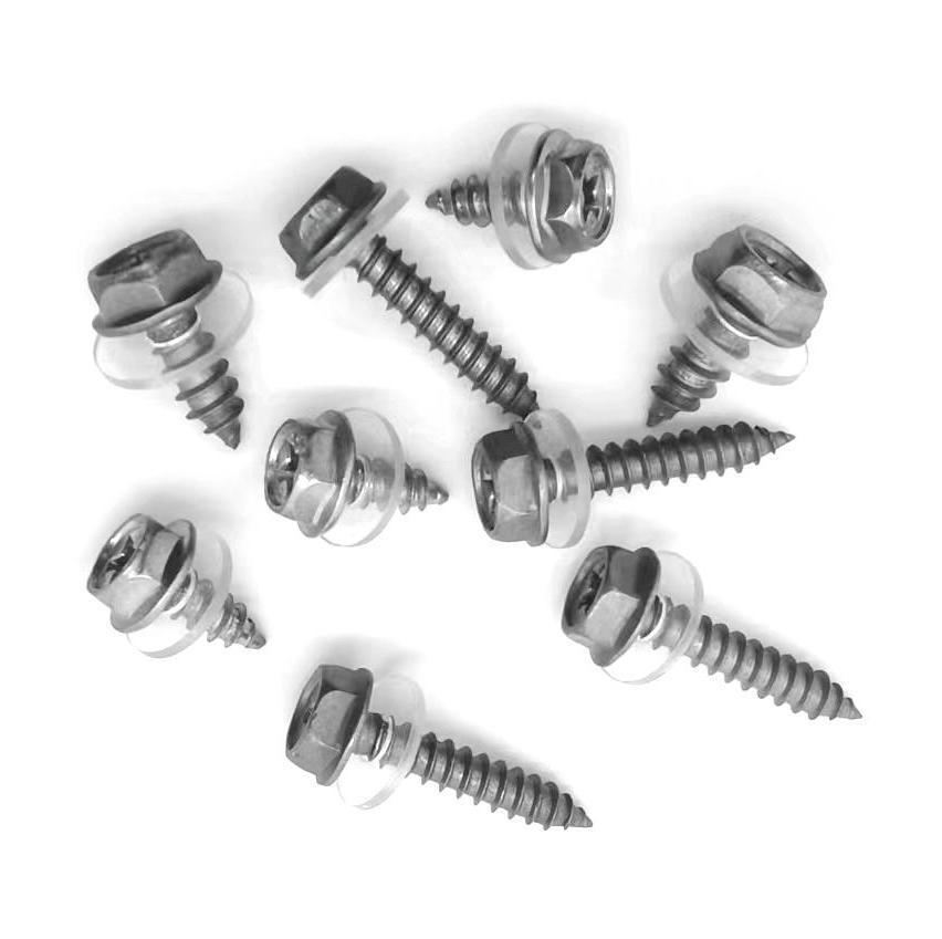 Paidu zinc-nickel alloy cross hexagonal flange self-tapping nail hexagonal self-tapping air conditioner external unit screw nylon ring combination screw
