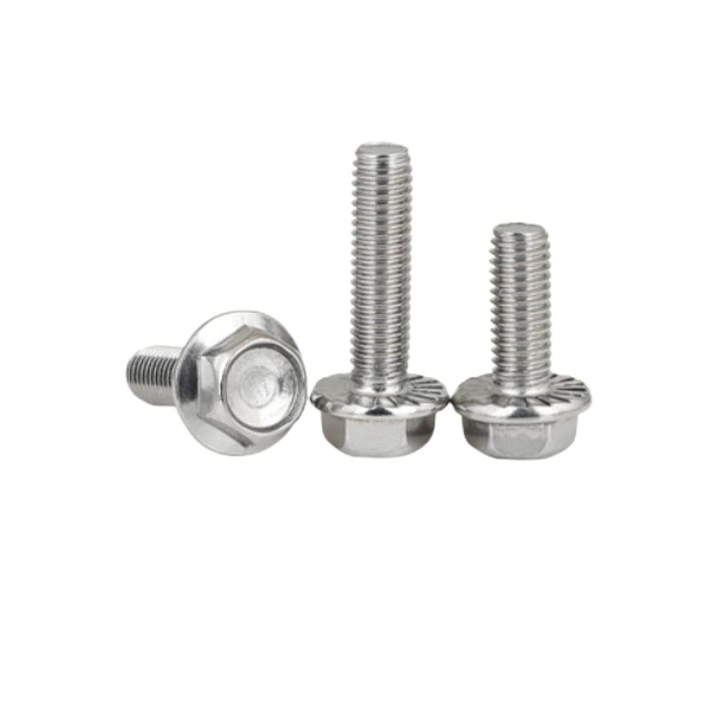 Paidu 304 stainless steel American hex flange bolts with non-slip tooth screws