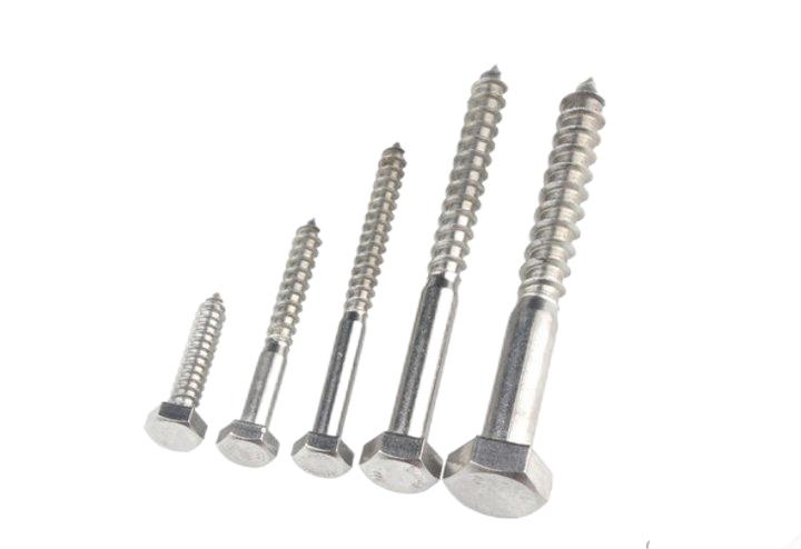 Paidu 304 stainless steel hexagonal self-tapping screw external hexagonal wood screw self-tapping bolt half tooth screw DIN571