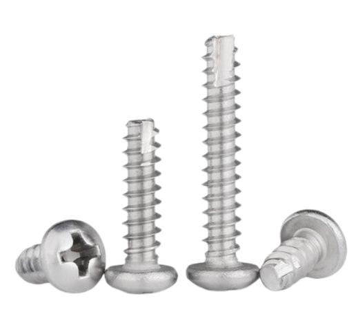 Paidu 410 stainless steel cross recessed pan head self-tapping screws with cut tail screws