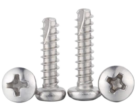 Paidu 410 stainless steel cross recessed pan head self-tapping screws with cut tail screws