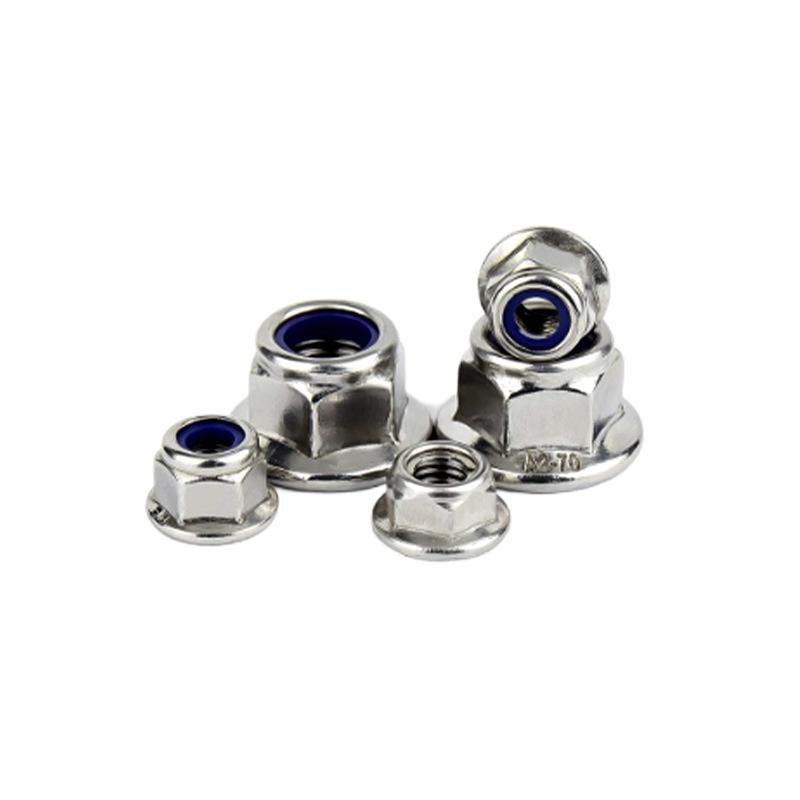 Paidu flange nut nylon anti-loose nut self-locking anti-slip locking screw cap GB6183.1 304 stainless steel