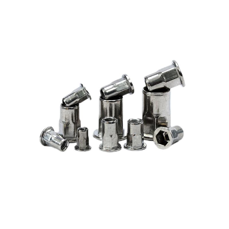 Paidu 304 flat head internal and external half hexagonal rivet nuts rivet nuts factory direct sales