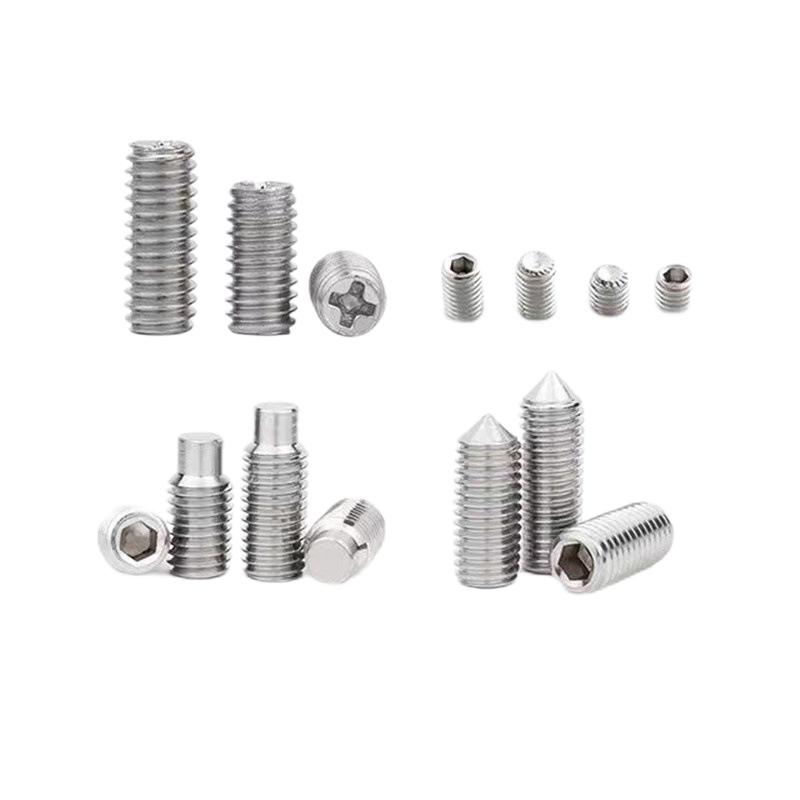 Paidu wholesale 304 stainless steel pointed set screw M2-16 top screw stop taper end hexagonal machine screw GB78