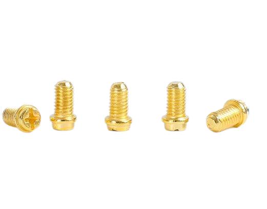 Paidu m2-m6 terminal screw flat head cylindrical head small screw eleven-character round tail screw copper-plated switch screw
