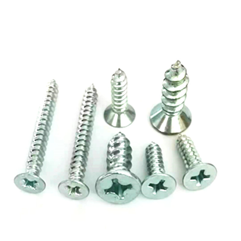 Paidu GB846-76 Cross countersunk head self-tapping screws blue and white zinc quality assurance specifications complete