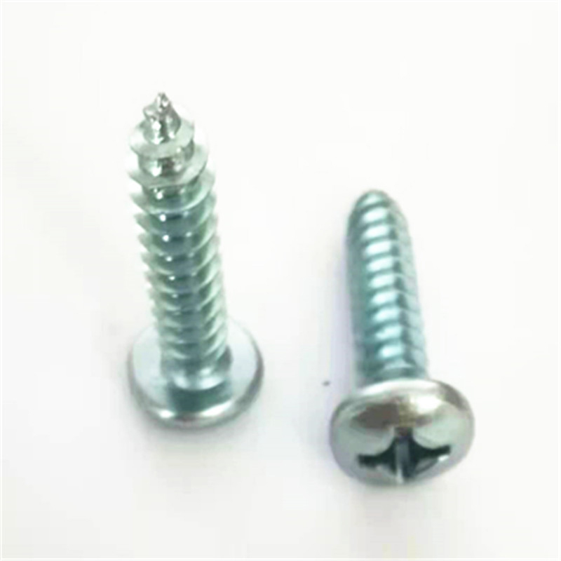 Paidu GB845 cross pan head self-tapping screw pointed screw blue and white zinc factory direct sales quality assurance specifications complete