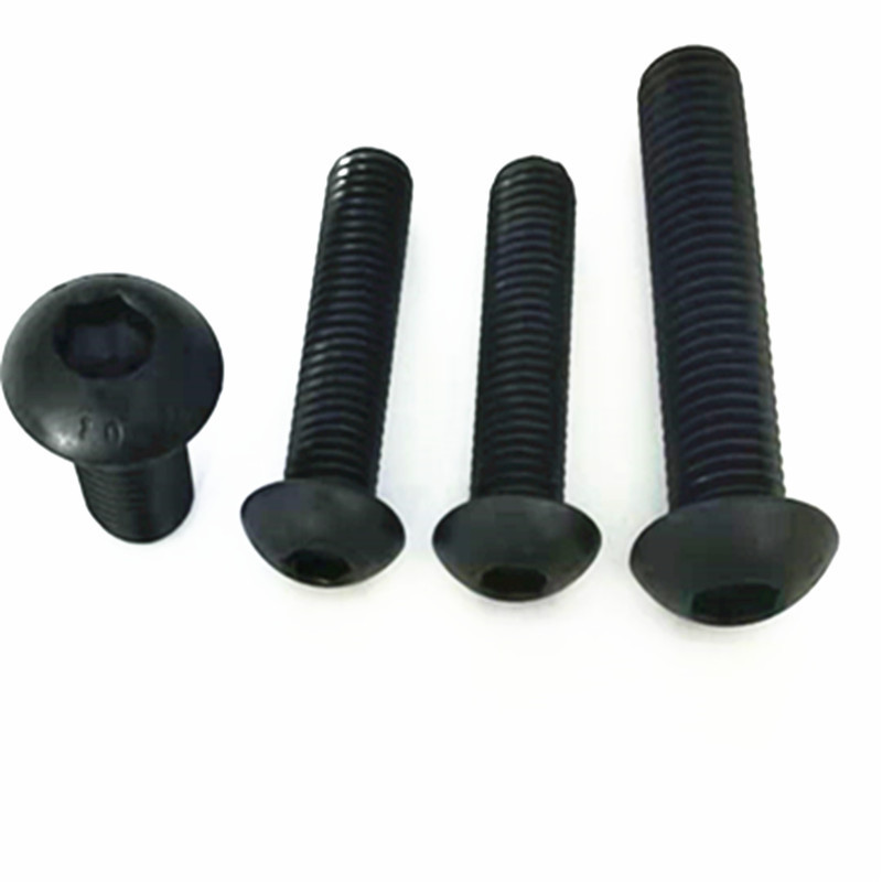 Paidu ISO7380 semi-round head hexagon bolt round cup umbrella head screws 8.8 black quality assurance specifications complete