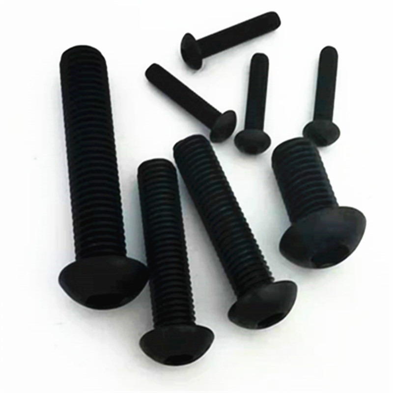 Paidu Half round head hexagon socket screw 12.9 ISO7380 round cup black screw specifications Complete quality assurance