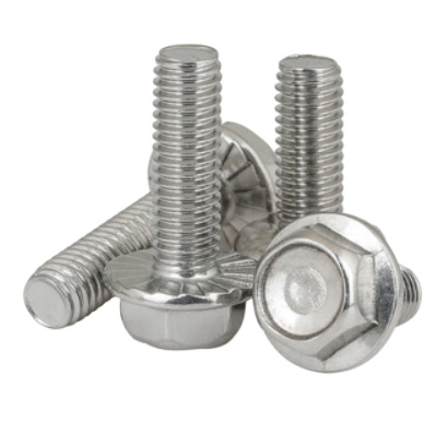 Paidu 304 stainless steel American hex flange bolts with non-slip tooth screws