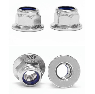 Paidu flange nut nylon anti-loose nut self-locking anti-slip locking screw cap GB6183.1 304 stainless steel