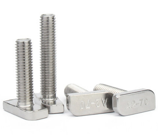 Paidu 304 stainless steel t-type screw T-shaped bolt M8 aluminum profile photovoltaic slot with square head screw toothed aluminum profile screw