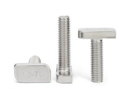 Paidu 304 stainless steel t-type screw T-shaped bolt M8 aluminum profile photovoltaic slot with square head screw toothed aluminum profile screw