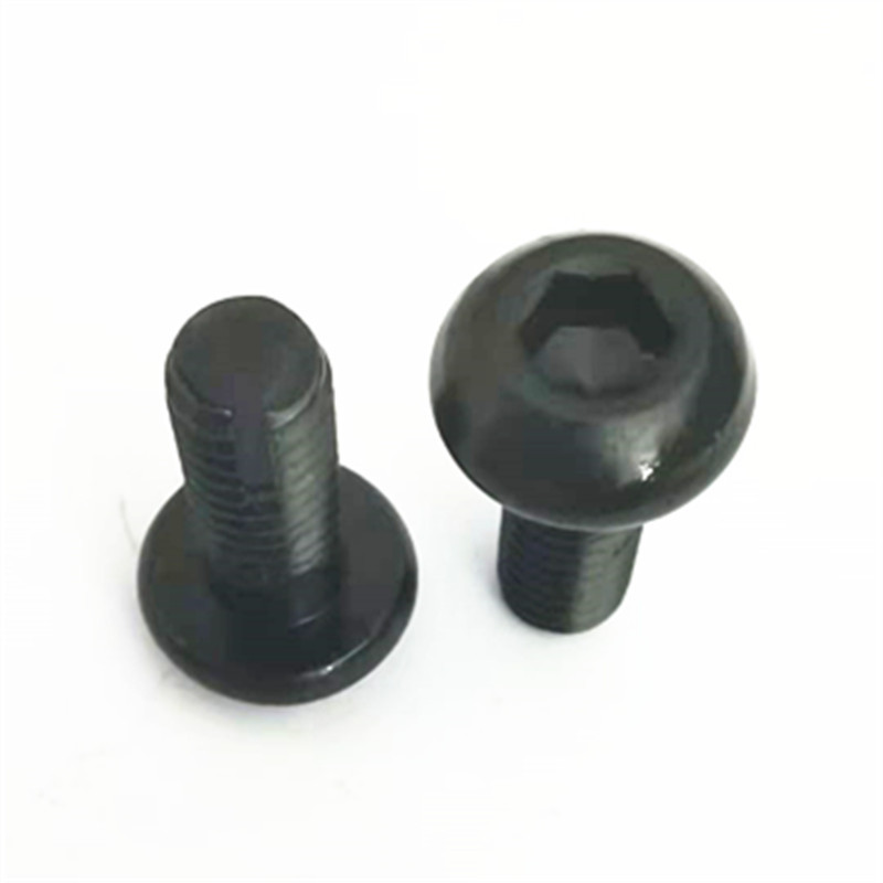Paidu End cutting cup half round head umbrella head hexagonal slotting screws 8.8 bolts are blackened. Custom manufacturers are supported