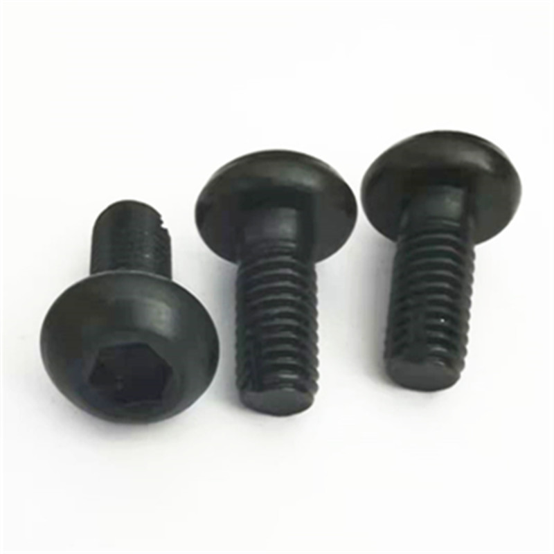 Paidu End cutting cup half round head umbrella head hexagonal slotting screws 8.8 bolts are blackened. Custom manufacturers are supported