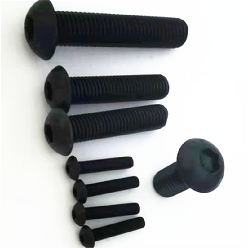 Paidu ISO7380 semi-round head hexagon bolt round cup umbrella head screws 8.8 black quality assurance specifications complete