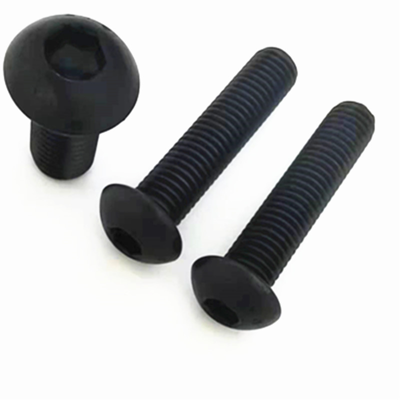 Paidu ISO7380 semi-round head hexagon bolt round cup umbrella head screws 8.8 black quality assurance specifications complete