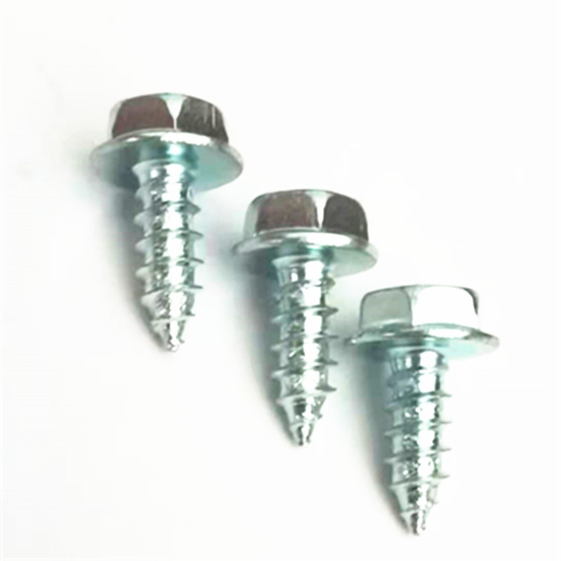 Paidu Hexagonal head flange self-tapping screws bolt screws Plated carbon steel blue white zinc 8.8 grade support custom factory direct sales