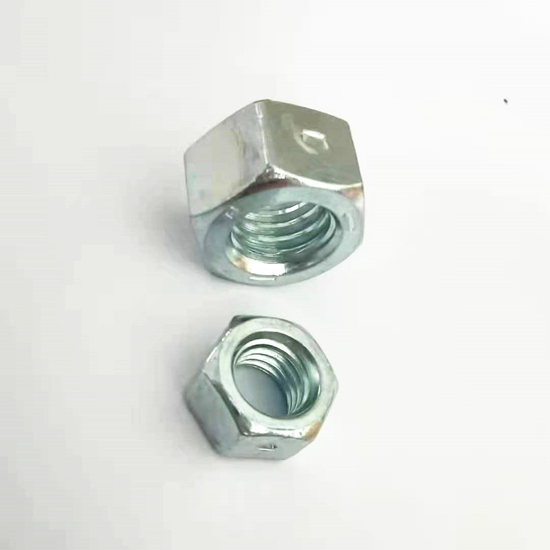 Paidu American hexagon punch nut punch point lock 2 grade 5 carbon steel plated blue and white zinc punch point nut