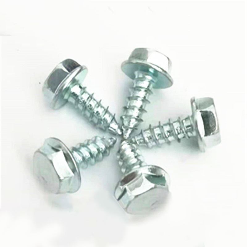 Paidu Hexagonal head flange self-tapping screws bolt screws Plated carbon steel blue white zinc 8.8 grade support custom factory direct sales
